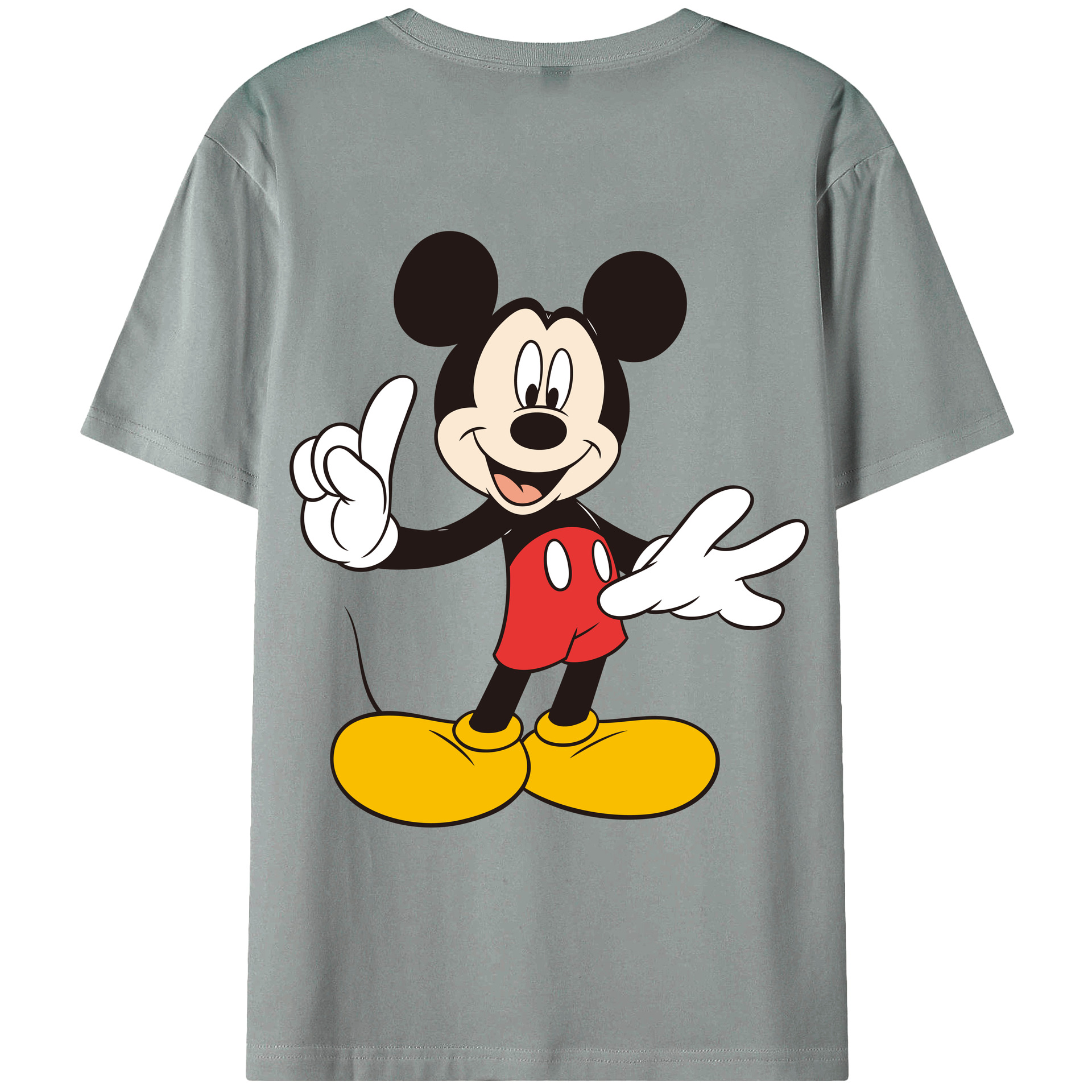 （画像用） ミッキーマウス Mickey Mouse 綿100％ メンズ半袖Tシャツ（バックプリント） 通気性